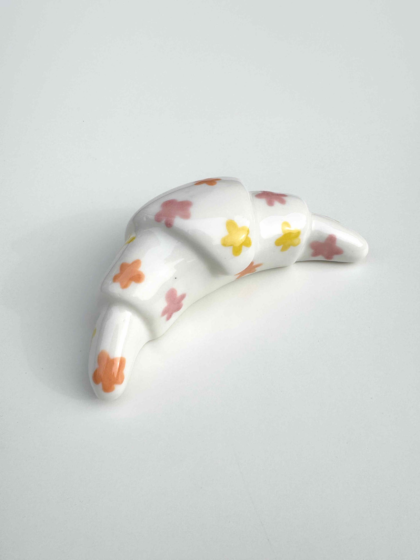 Croissant en céramique - fleurs