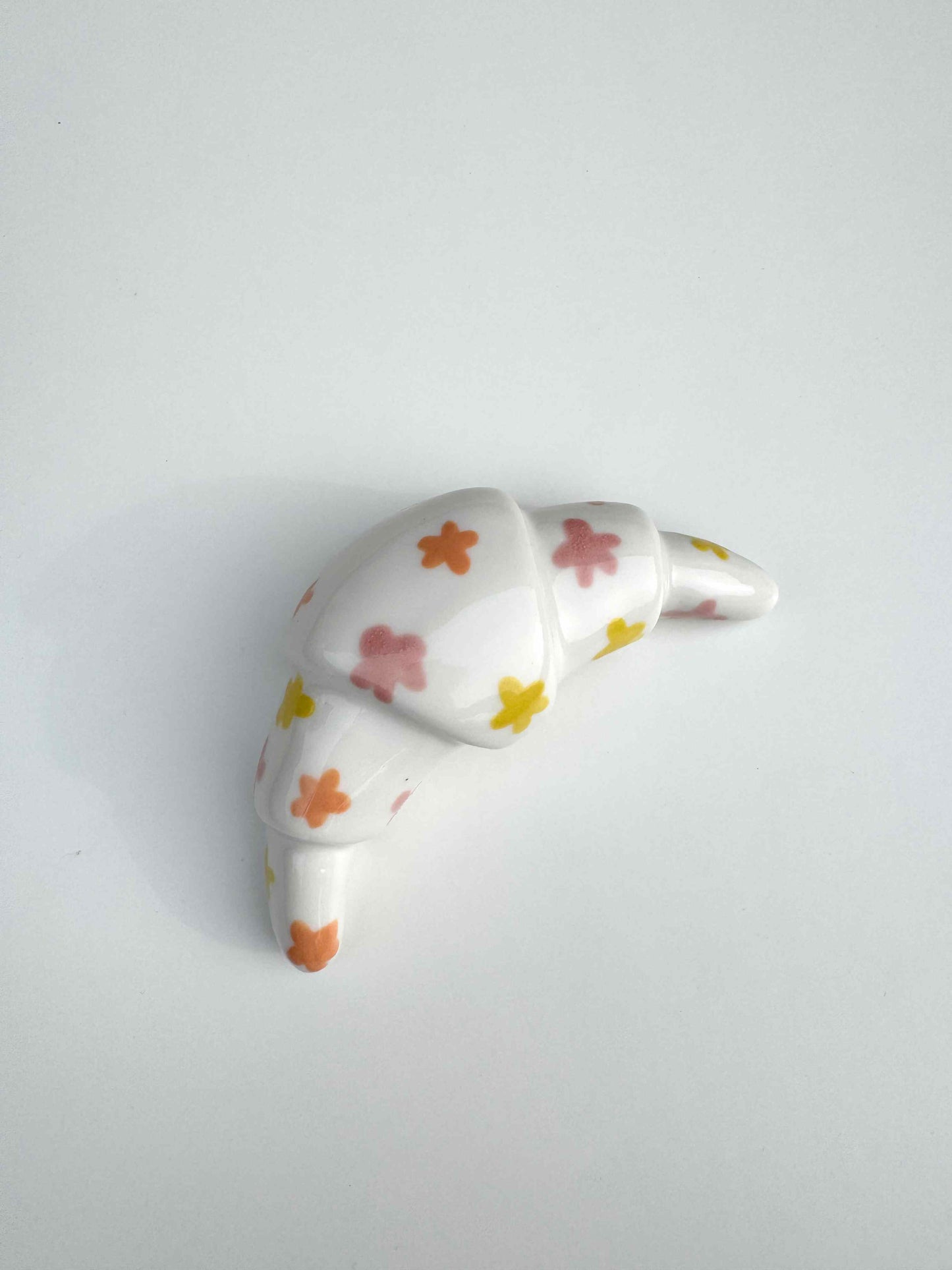 Croissant en céramique - fleurs