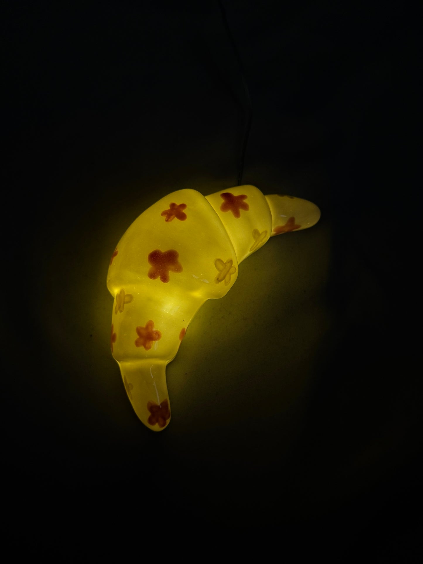 Croissant en céramique - fleurs